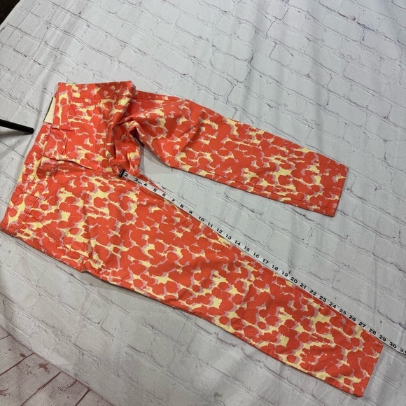 GAP KHAKIS BY GAP skinny mini Vibrant Orange and Cream cropped Pants size 4 Nwot - Picture 8 of 16
